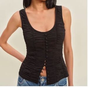 Reformation Archer Top Black - Size 4